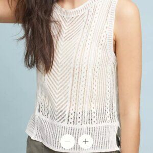 Anthropologie Julia Crocheted Boho Tank - [Small] - [Grey]